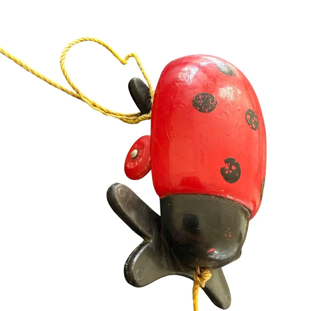 Vintage BRIO Ladybug‎ Wooden Pull Toy Made in Sweden Scandinavian Classic
